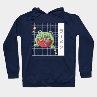 Japanese Cottagecore Ramen Eating Frog Kawaii Hoodie